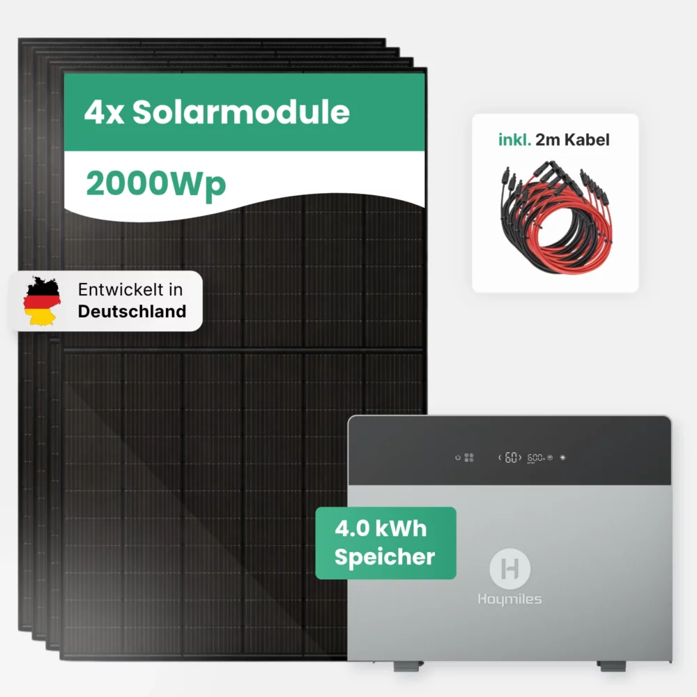 2000W Balkonkraftwerk inkl. 4kWh Hoymiles HiBattery 4020-X