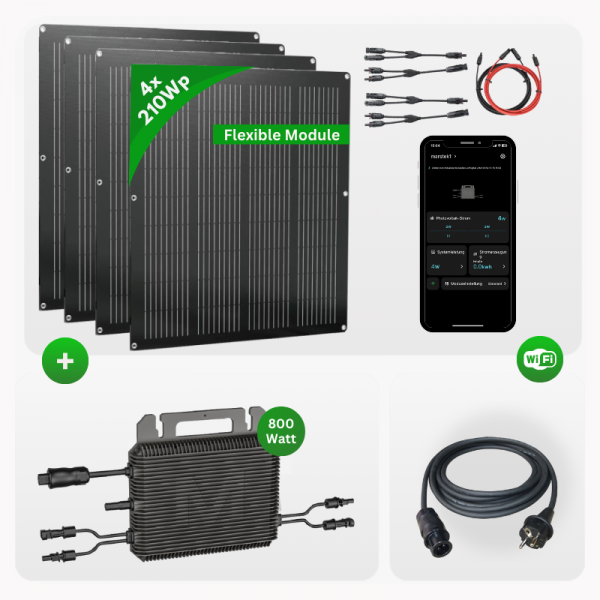 Solar Komplettset mit flexiblen Solarmodulen und 840 Watt
