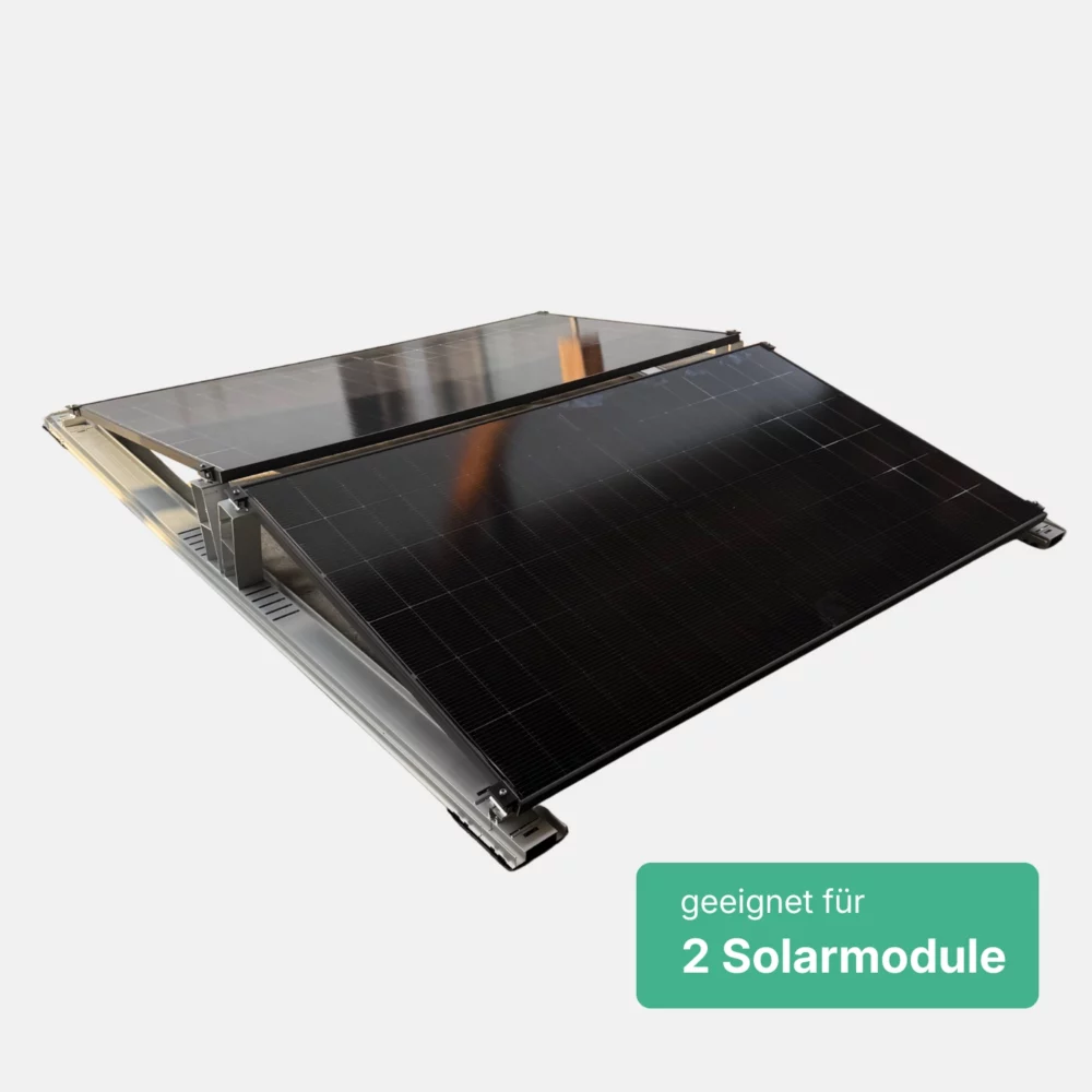 Premium Flachdach Halterung für 2 Solarmodule