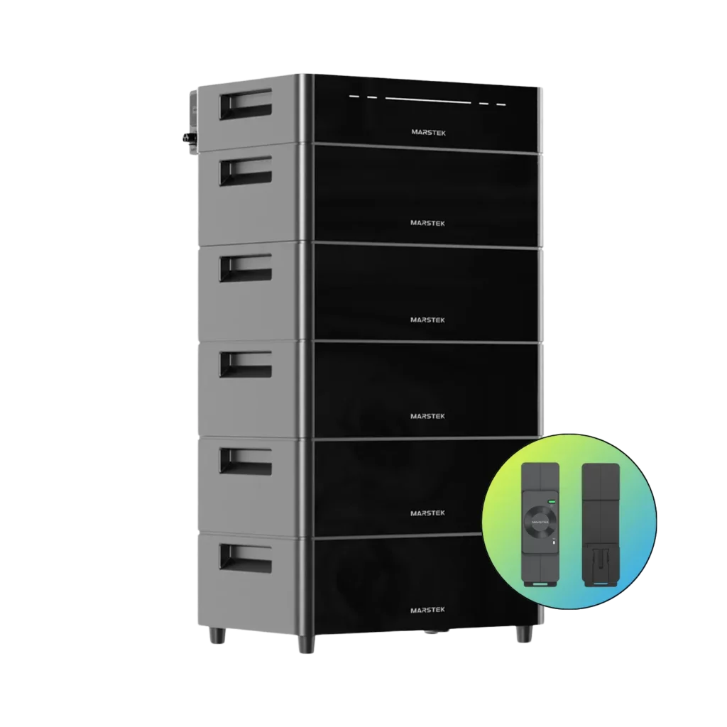 Marstek Venus D mit fünf Zusatzbatterien